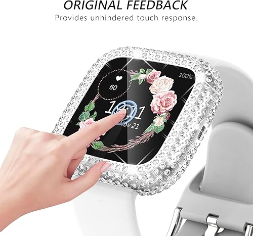 Miniatura 4 de CHANCHY Paquete de 4 fundas brillantes compatibles con Fitbit Versa 2, protector de pantalla, más de 200 fundas protectoras completas de TPU suave