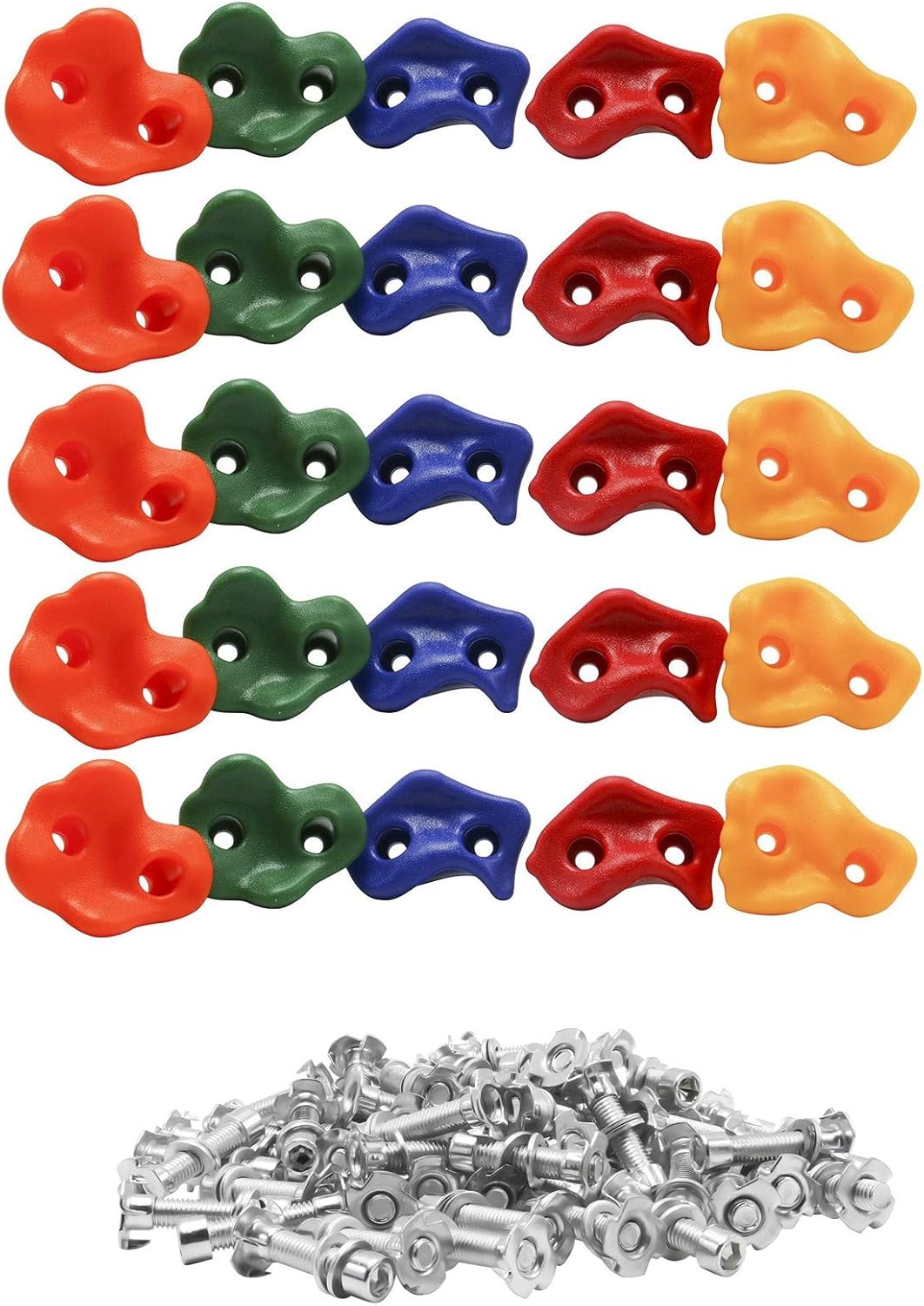Amarine Made Climbing Holds-Rock Climbing Holds for Kids with Installation Hardware-Climbing Grips for DIY Rock Stone Wall (25-Pack)