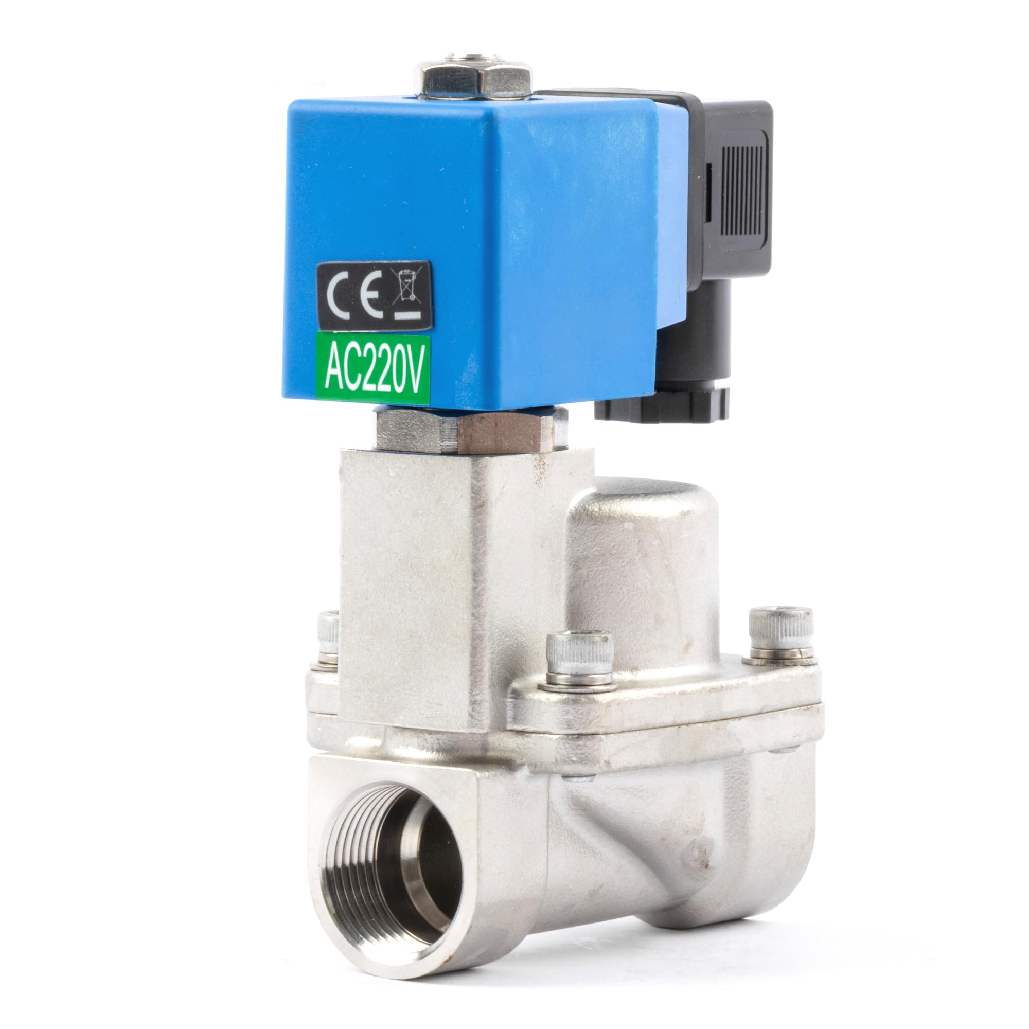 U.S. Solid Zawór elektromagnetyczny wysokiego ciśnienia 3/4" ze stali nierdzewnej – 220V AC, 100 bar, -60°C do 120°C, odporny na wysokie temperatury