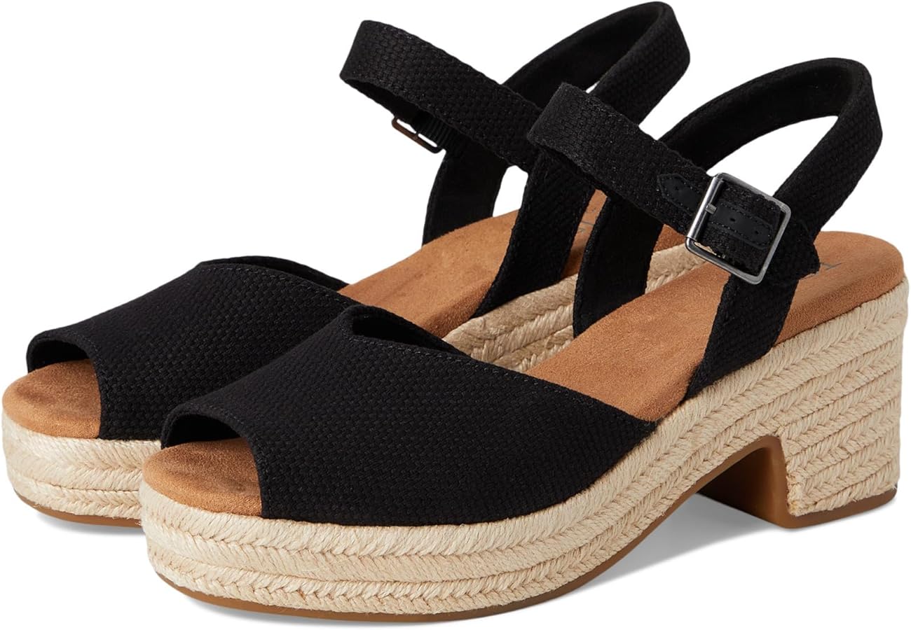 Amazon.com | TOMS Isla Peep Toe - Sandals for Women - Nylon Upper