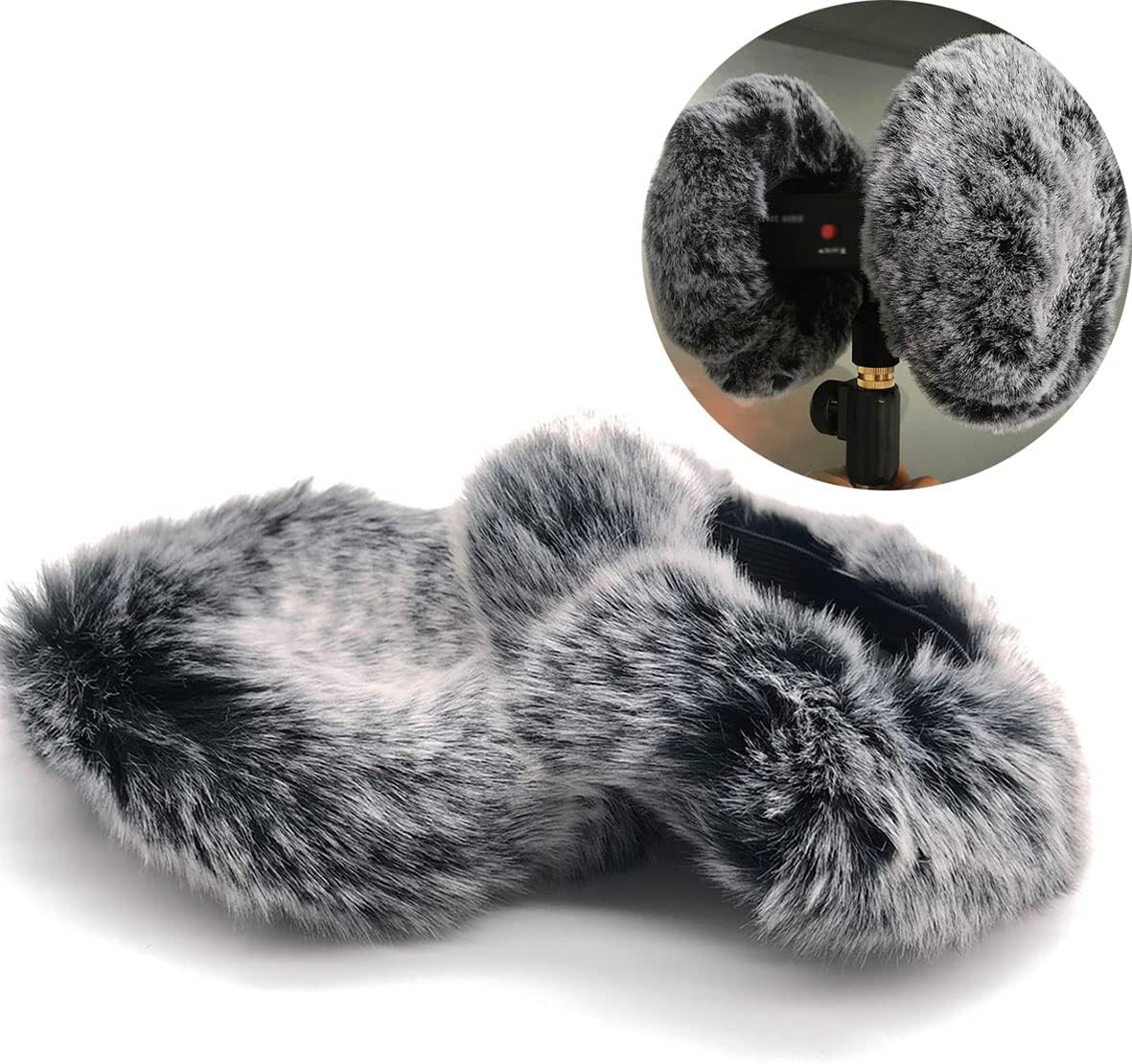 Microphone Windscreen for 3DIO HeadRec Recorders Muff cover, 3DIO Free Space Binaural Mic Outdoor Fur for ASMR Windscreen Dead Cat Furry Windshield wind Screen