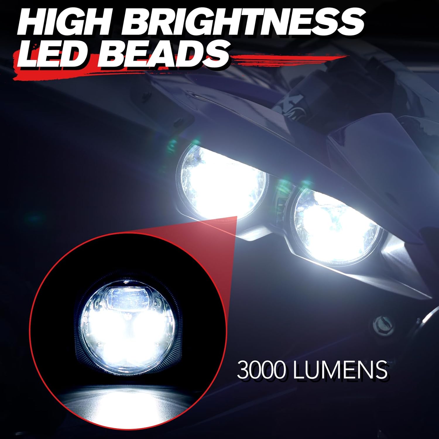 A & UTV PRO LED Headlights with High Low Beam Lights for 2018-2024 Yamaha Wolverine X2 X4,Headlamp Front Lamp Lights for 2016-2024 YXZ 1000R Accessories