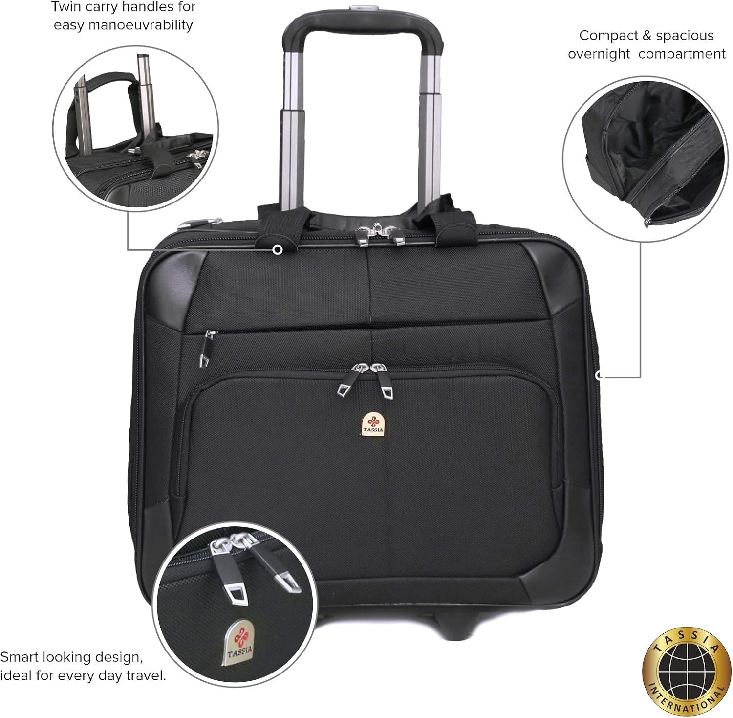 Hand Luggage Large Wheeled Laptop Case Roller Bag Pilot Case 15.6