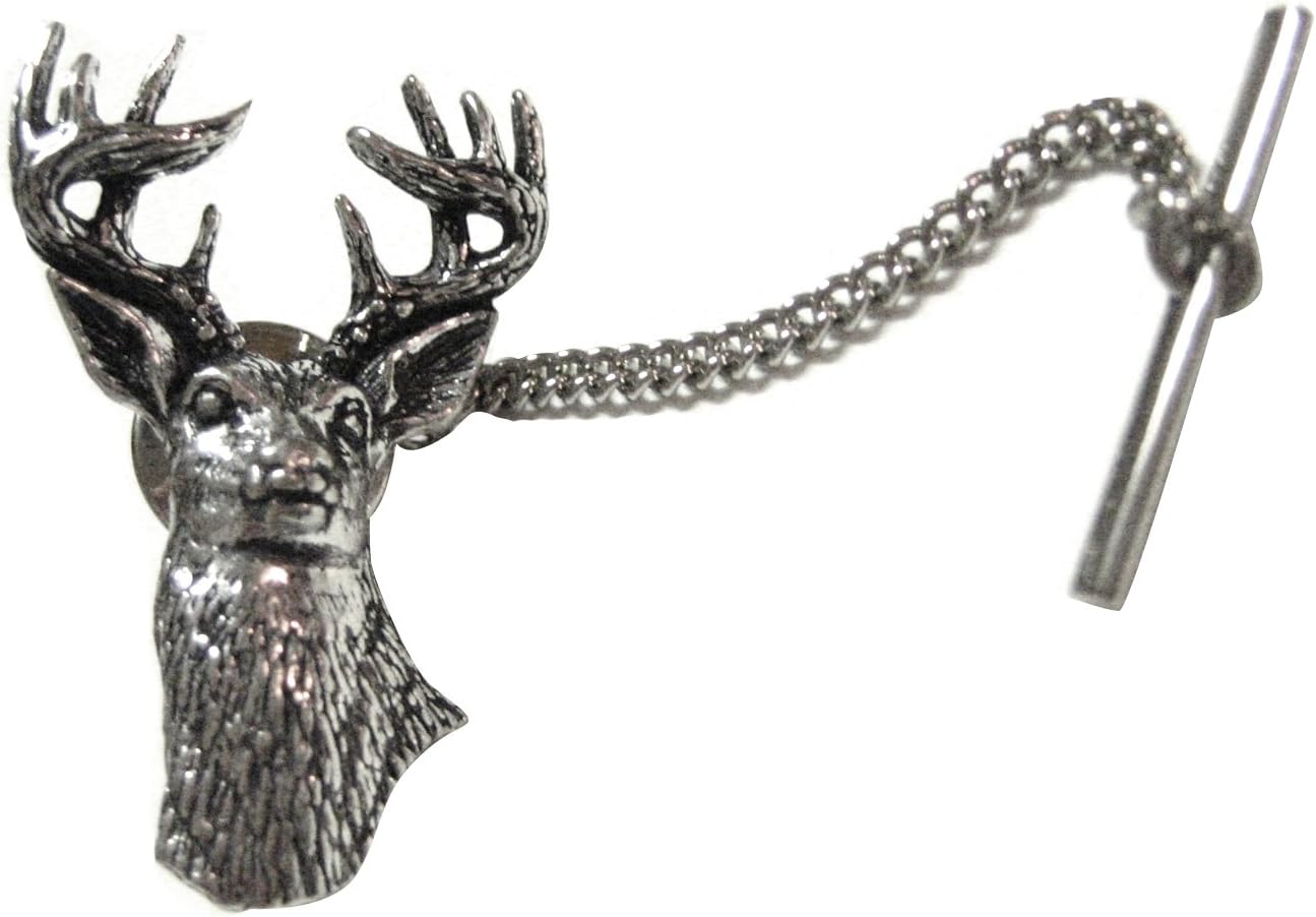 Kiola Designs White Tailed Stag Deer Head Tie Tack