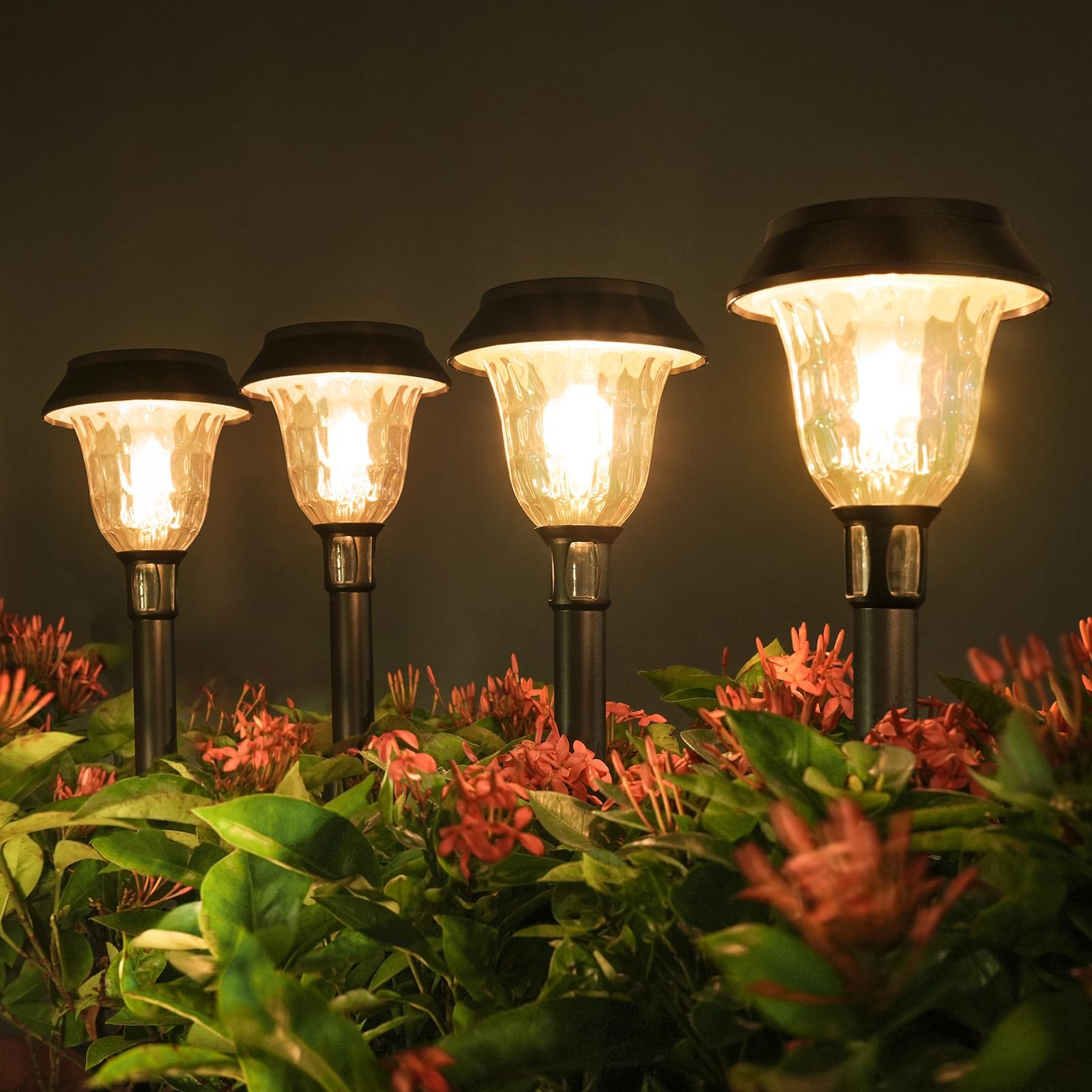 APONUO 8 Pack Solar Pathway Lights Outdoor Waterproof,IP65 Solar Walkway Lights with Auto On/Off and 2 Lighting Modes,Outdoor Landscape Lighting for Yard Garden Pathway Walkway Driveway