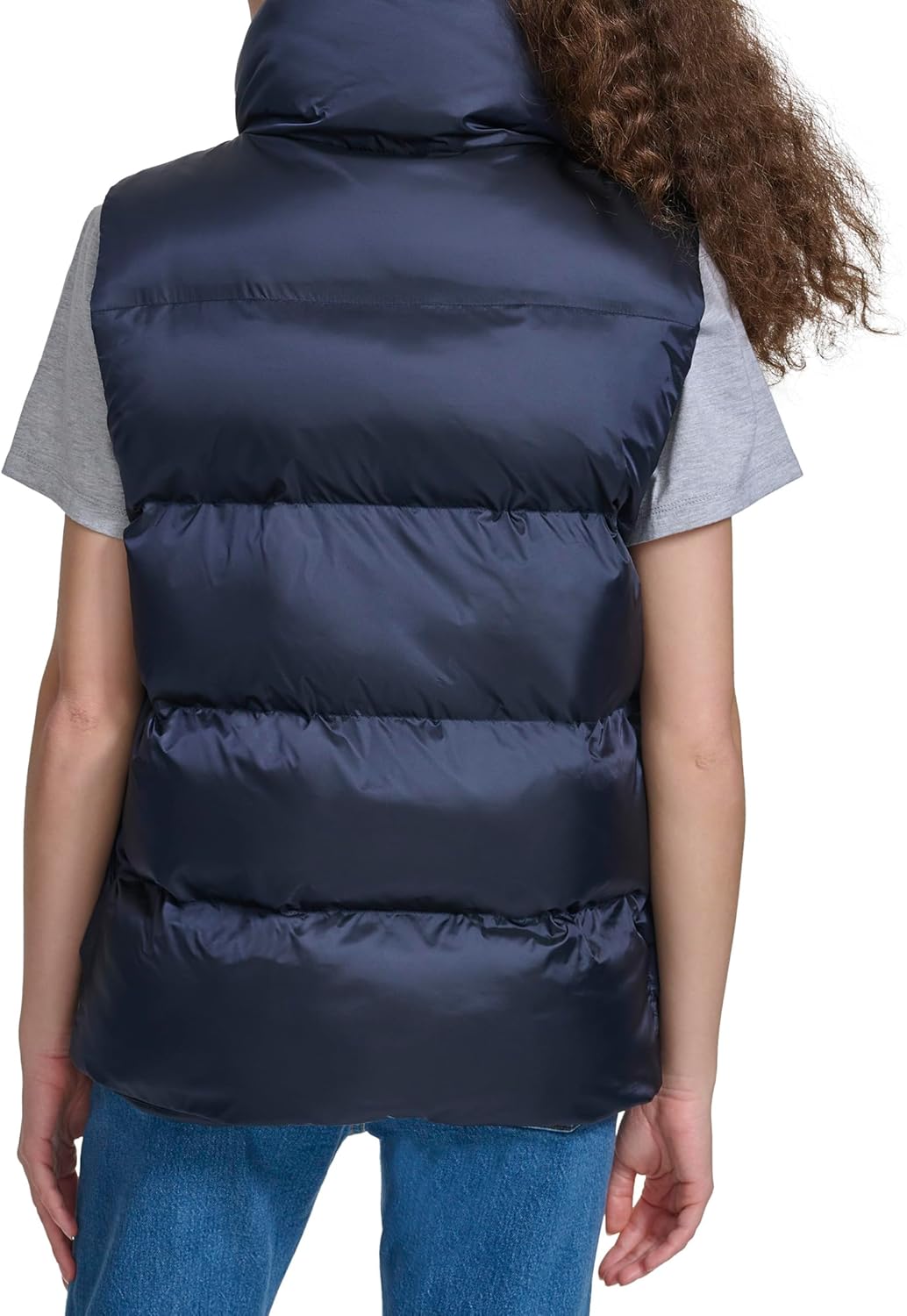 Champion Women's Satin Quilted Puffer Vest With Stand Collar
