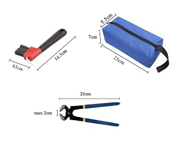 Professional Farrier Tool Kit, 7-Piece Set with Hoof Nipper, Metal Shears, Files and Storage Bag, 20 cm