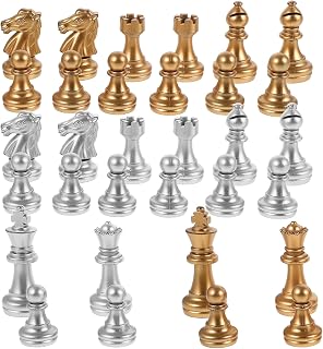 Plastic Chess Pieces Lightweight Reusable Xmas Replacement for Board Gaming