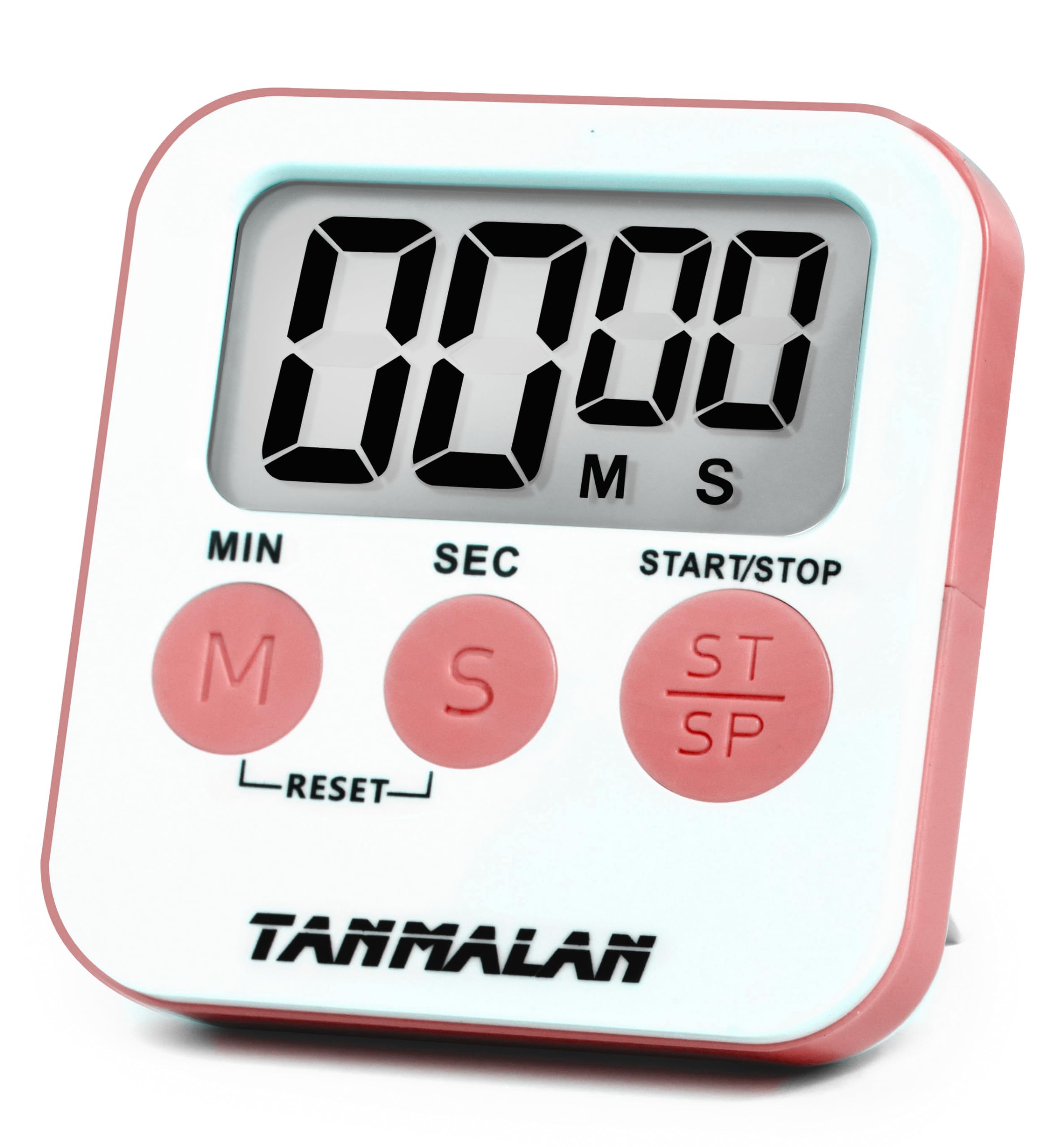 Tanmalan Kitchen Timer for Cooking Loud Alarm, Large Display, Auto Memory Loud Alarm, Large Display,Big Button，for Kids for Teacher Classroom Must Haves,Count Down-up,Easy to use (Pink)