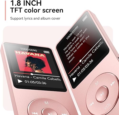 Miniatura 7 de AGPTEK Reproductor de MP3 A02 con Bluetooth 5.3, pantalla de 1.8 pulgadas, reproductor de música portátil con altavoz, radio FM, grabadora de voz,