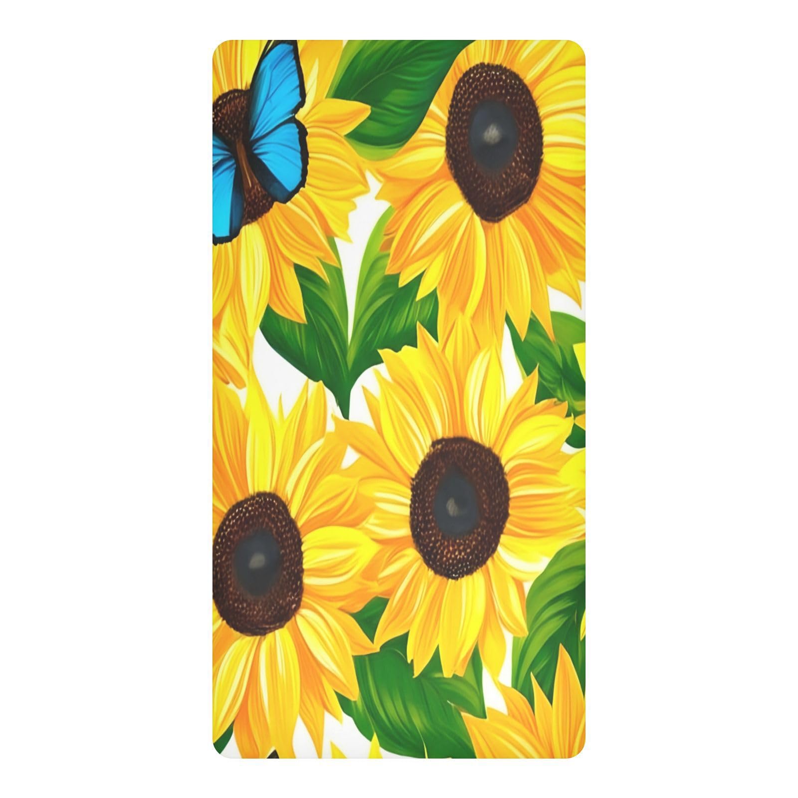 JiangGgen Sunflower Butterfly Baby Crib Sheet Soft Breathable Playard Sheet-S