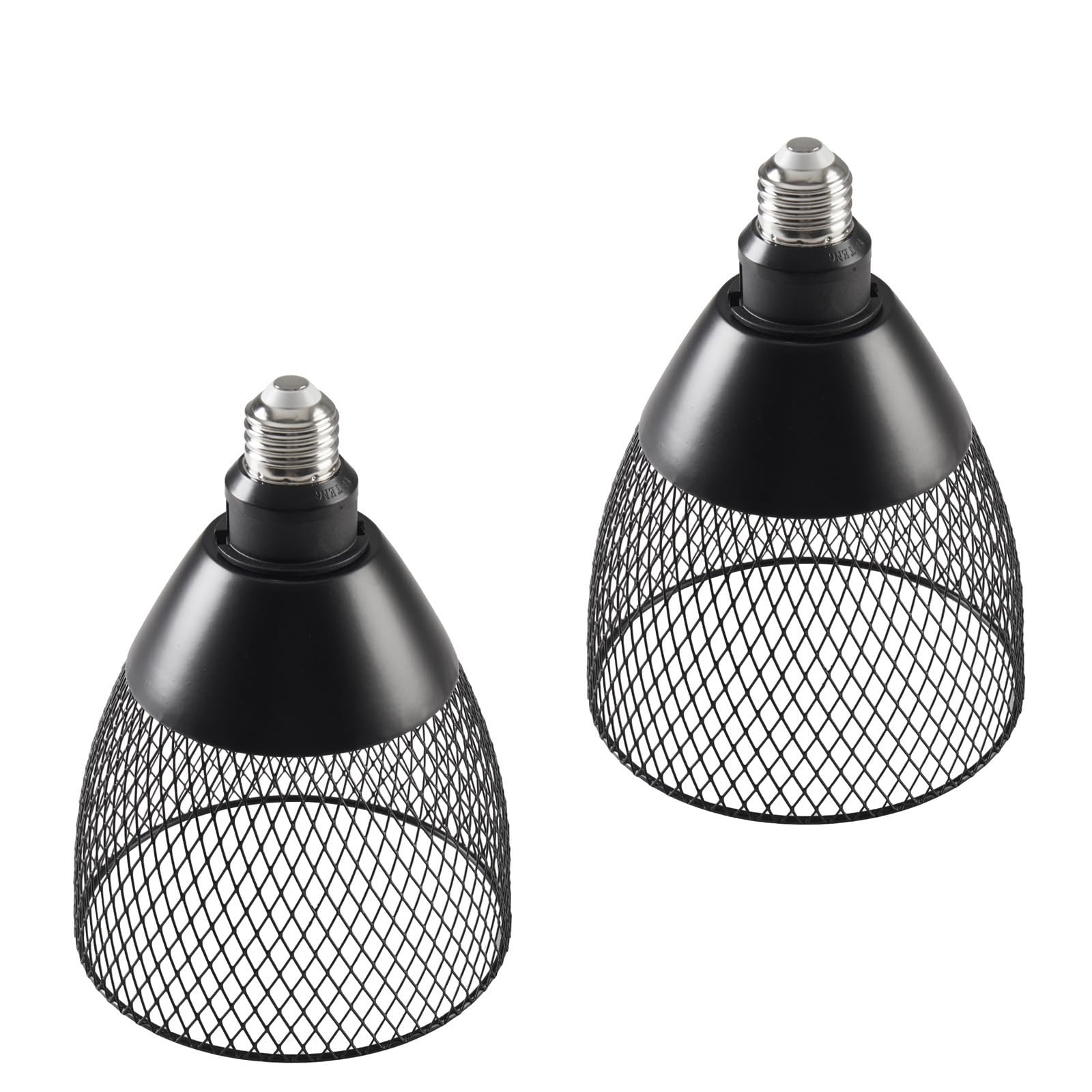 WOERFU Vintage Black Metal Cage Edison Light Fixture for Table Lamp Pendant Wall Sconce & Ceiling Light Fixture 2-Pack