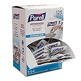 PURELL SINGLES Advanced Hand Sanitizer Gel, Fragrance Free, 125 Count Single-Use Travel-Size Packets...
