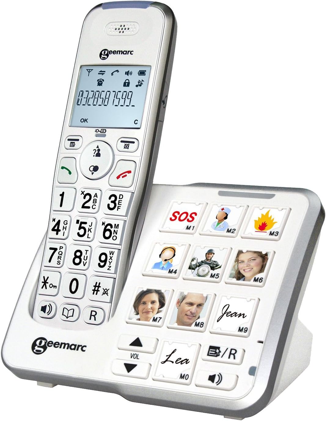 Amplidect 295 Photo - Loud Cordless Telephone with Answering Machine and Large Customisable Photo Memories for Seniors - Low to Medium Hearing Loss - Hearing Aid Compatible - UK Version