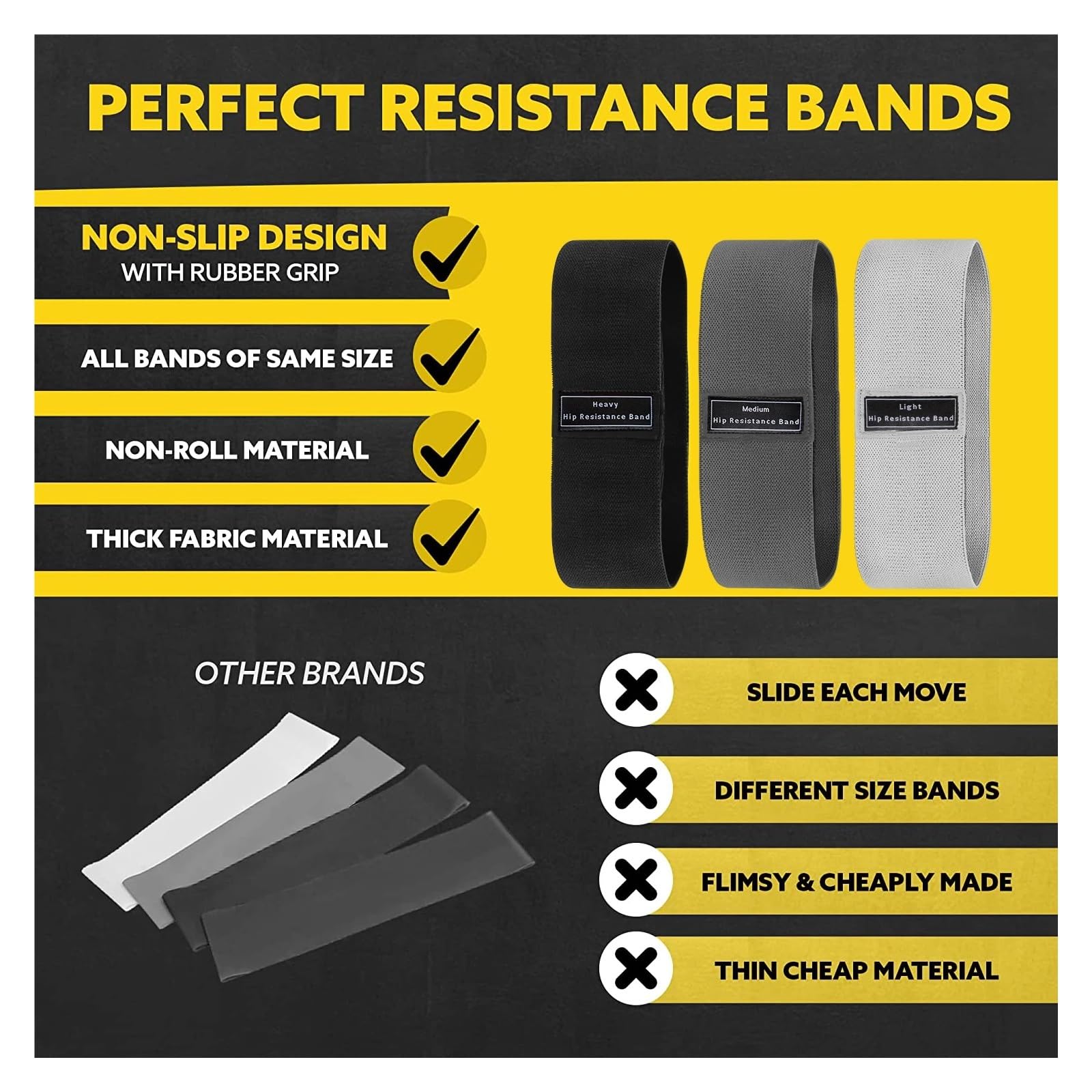 Bandes De Résistance Bandes de résistance en Tissu Bandes Butin Hanche d'entraînement élastiques Cuisse fessier Fitness Extensibles Cercle Squat Boucles équipement Gymnastique Yoga