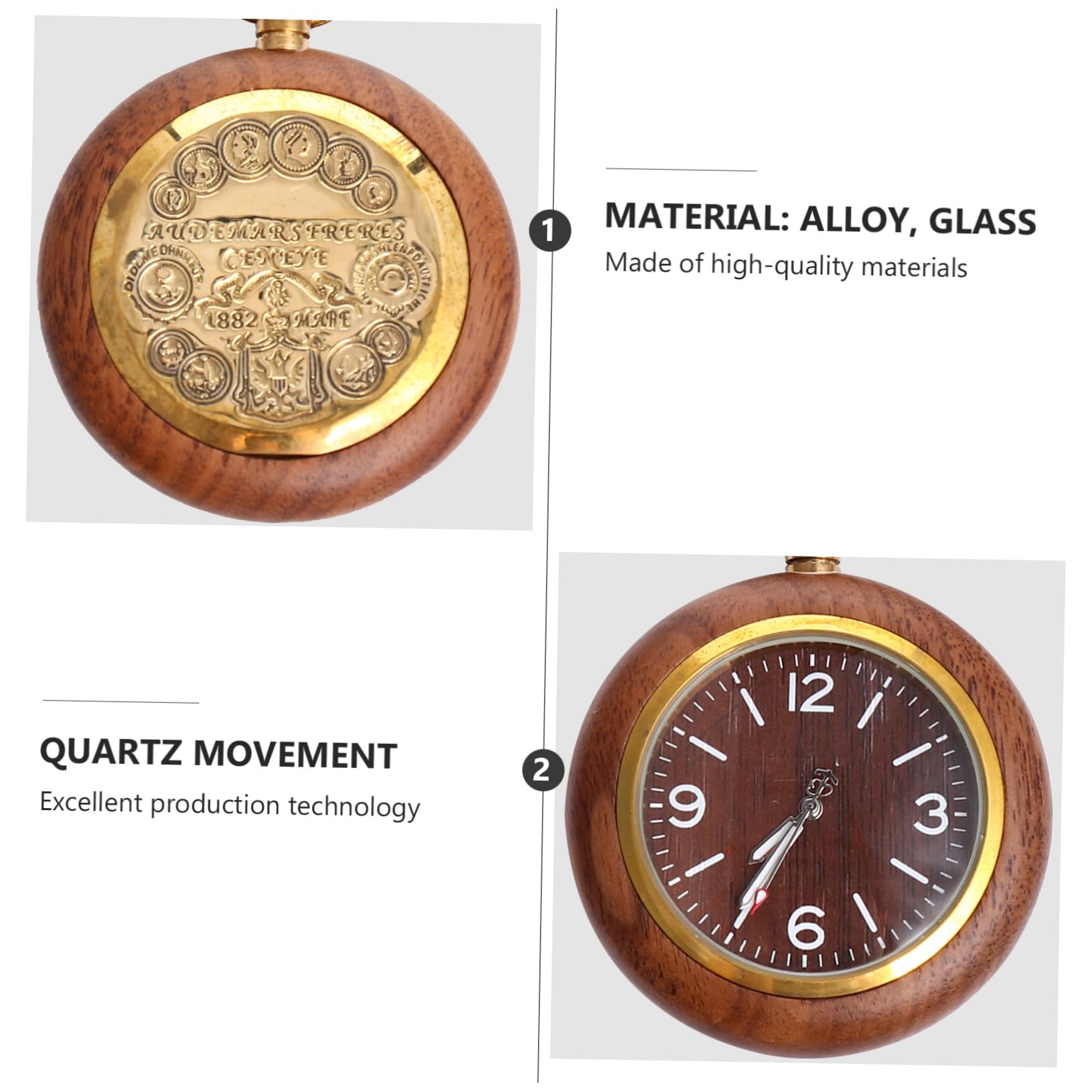 Ipetboom Reloj de Bolsillo Mecánico Vintage Collar de Aleación y Vidrio, Diseño Clásico Preciso para Uso Diario y Obsequio Especial Varios Estilos