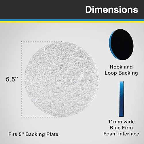 Miniatura 6 de Almohadilla de microfibra de corte ligero de un solo paso de 6.25 pulgadas (paquete de 2) - Ideal para eliminar defectos moderados, remolinos y