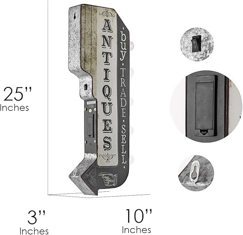 Miniatura 3 de American Art Decor AAD Off The Wall - Rótulos LED para marquesina Antigüedades,Barbería,Alta vida,Espacio de oficina,Rojo,