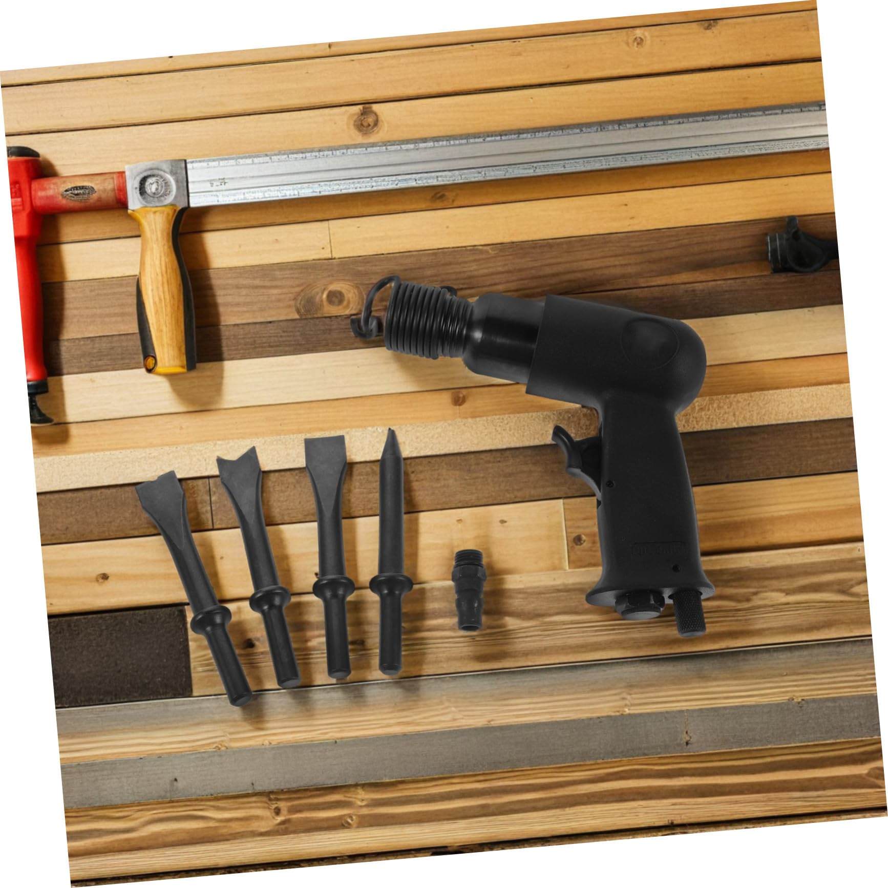 HEMOTON Kit Marteau Pneumatique avec Burins Outil Léger Ergonomique pour Réparation Automobile Élimination Rapide Rouille et Entretien des Plaquettes de Frein