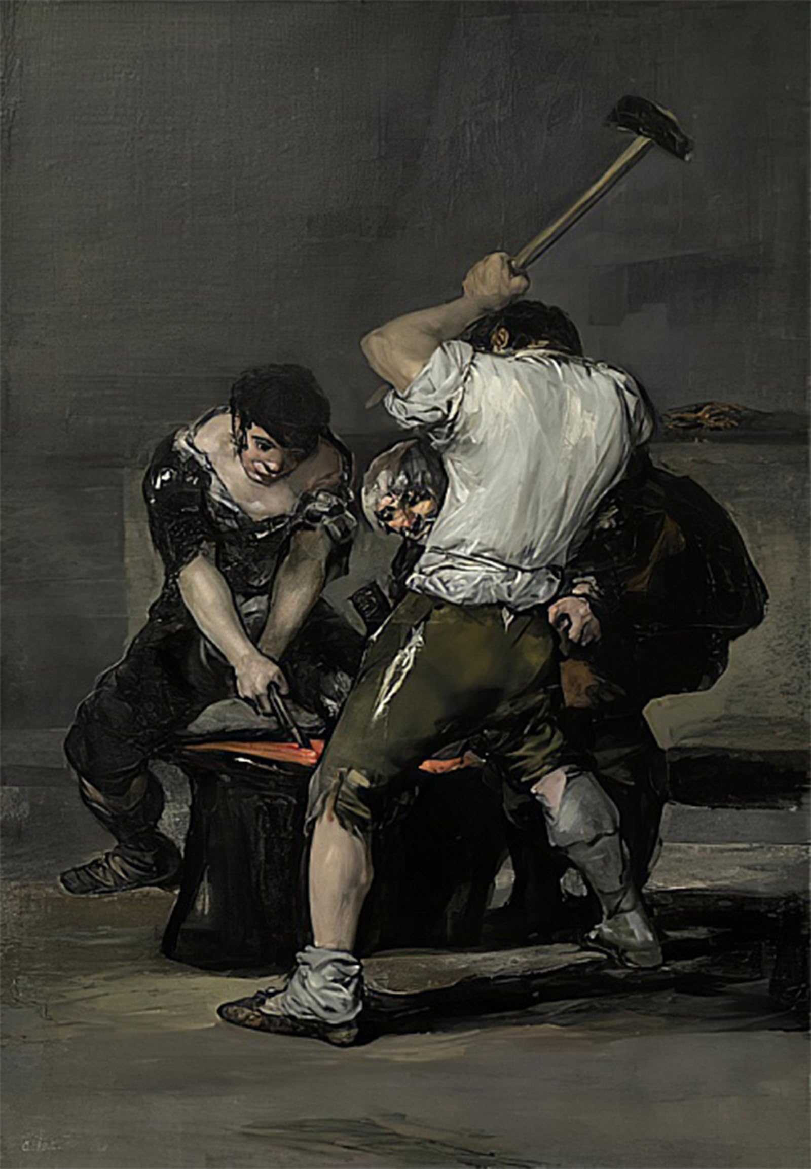 ARTXLXXBN Famous Painting Art Wall Decor Abstract Art Picture the Forge Ca by Francisco De Goya Animal Pictures for Home Decor 60x90cm