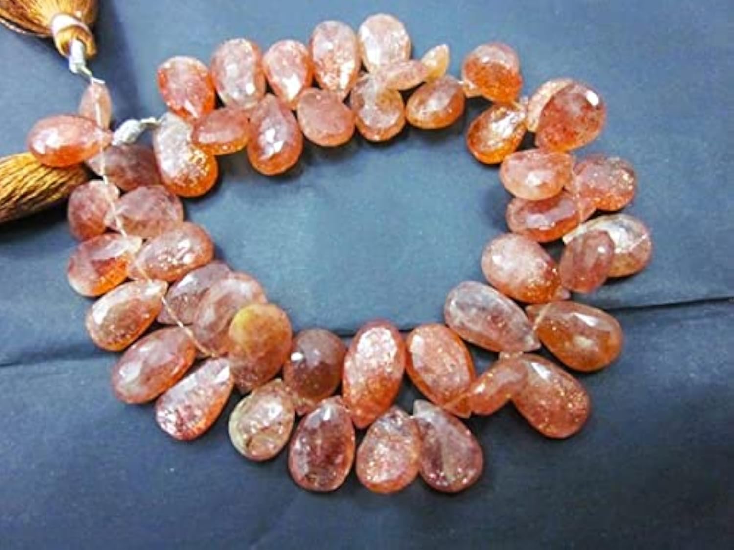 Sunstone d'Oregon facettée 5.5-9mm pour création de collier et bracelet DIY