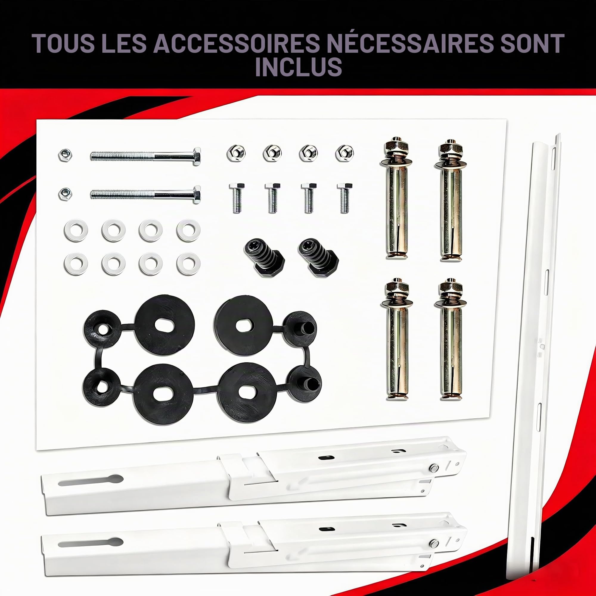 Wostore Support mural universel pour appareil extérieur de climatisation 550 mm 9000-36000 BTU jusqu'à 160 kg, console murale pour climatisation split et pompe à chaleur robuste et stable (blanc 550