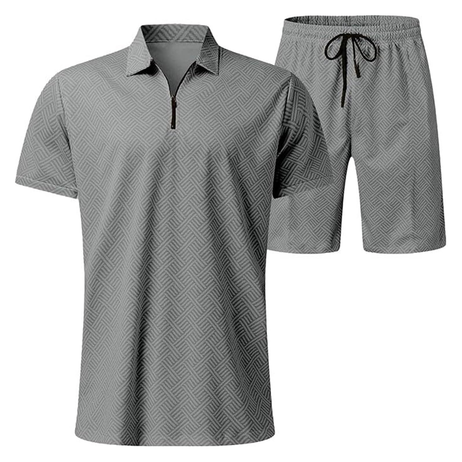 2-częściowy zestaw męski jednokolorowy prążkowany dres letni lniany garnitur dwuczęściowy luźna koszula + elastyczne krótkie spodnie stroje klapa dres sportowy spodnie męskie