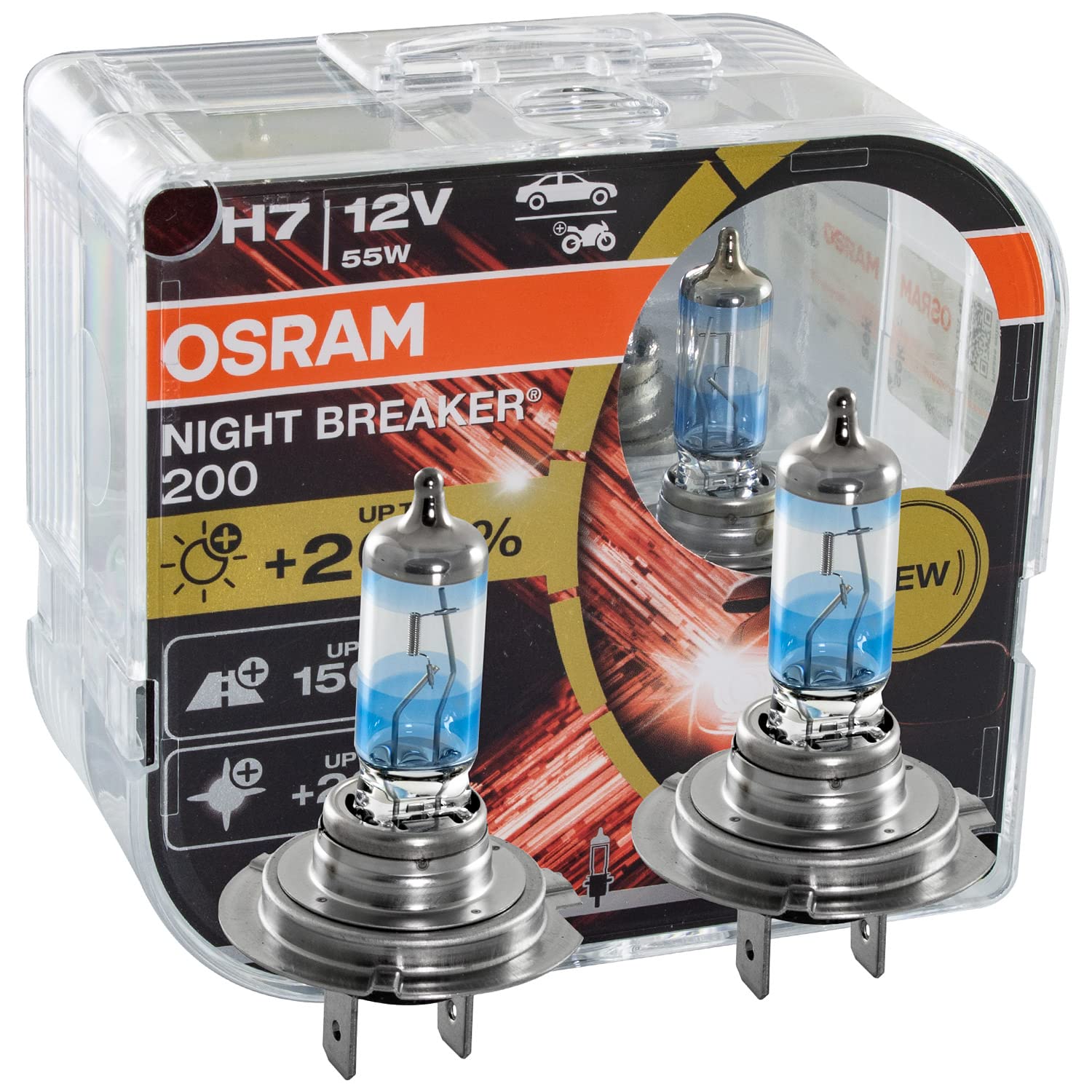 Set 106576065 creato con faro sinistro e destro + NIGHT BREAKER 200 H7 lampadina compatibile con Mito