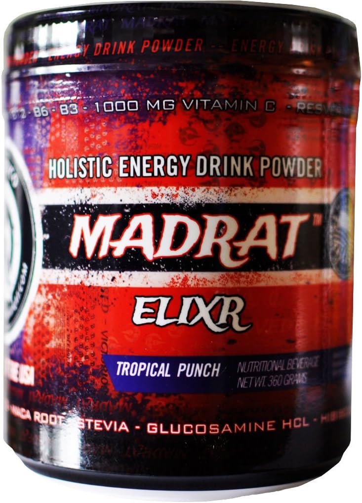MadRat Bevco Holistic Energy Drink Powder, Tropical Punch, 360 Gram