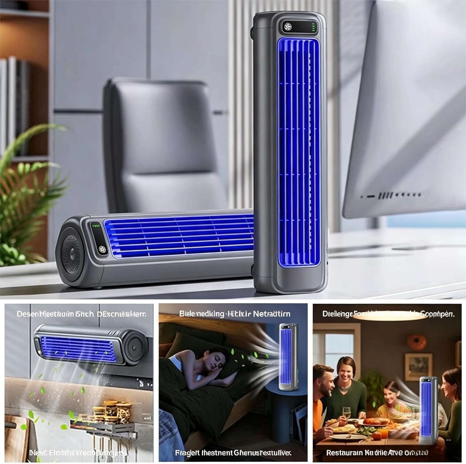 Coldeez Cooling Ace,Enfriador de aire,3 Modos,Silencioso,Recargable USB-C,Ideal para Hogar,Sin Aspas,Oficina,Camping o Autocaravana