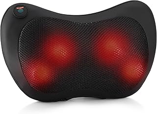 Shiatsu Pillow Massager with Heat for Back, Neck and Shoulders, The Best Full Body Pain Relief Massage with Deep Kneading Shiatsu to Relax at Home Office and Car (Black)