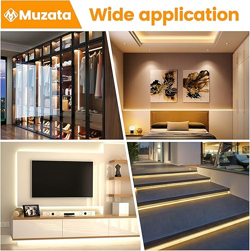 Miniatura 7 de Muzata Paquete de 10 canales LED de aluminio negro con cubierta blanca lechosa U102 BW 1M