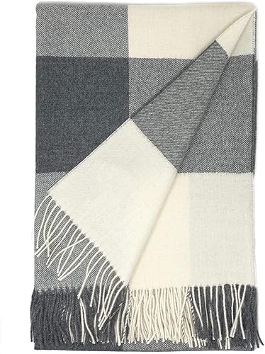 Vista 30 de Manta de alpaca Cheeky Checks 100% lana de alpaca bebé 6.6 pies de largo x 4.25 pies de ancho hipoalergénica, suave y acogedora (fin de viaje)