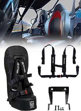 UTVMA Rear Bump Seat Compatible with Kawasaki Teryx 4 2012-2025 | Center UTV Seat | Includes 4-Point Harness & Mount | Add Extra Rider Safely
