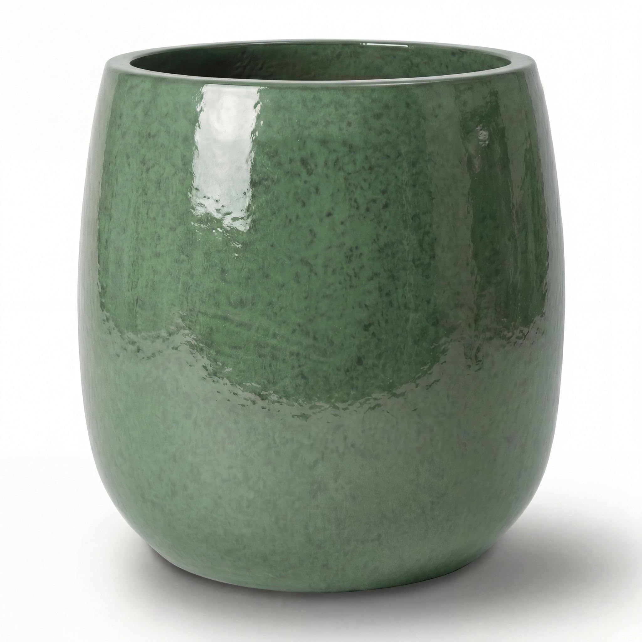 SOCRATE Keramik Pflanzkübel Ø 32 x H 33 cm Jade — Pflanzgefäß groß frostbeständig handgefertigt Garten Terrasse Balkon