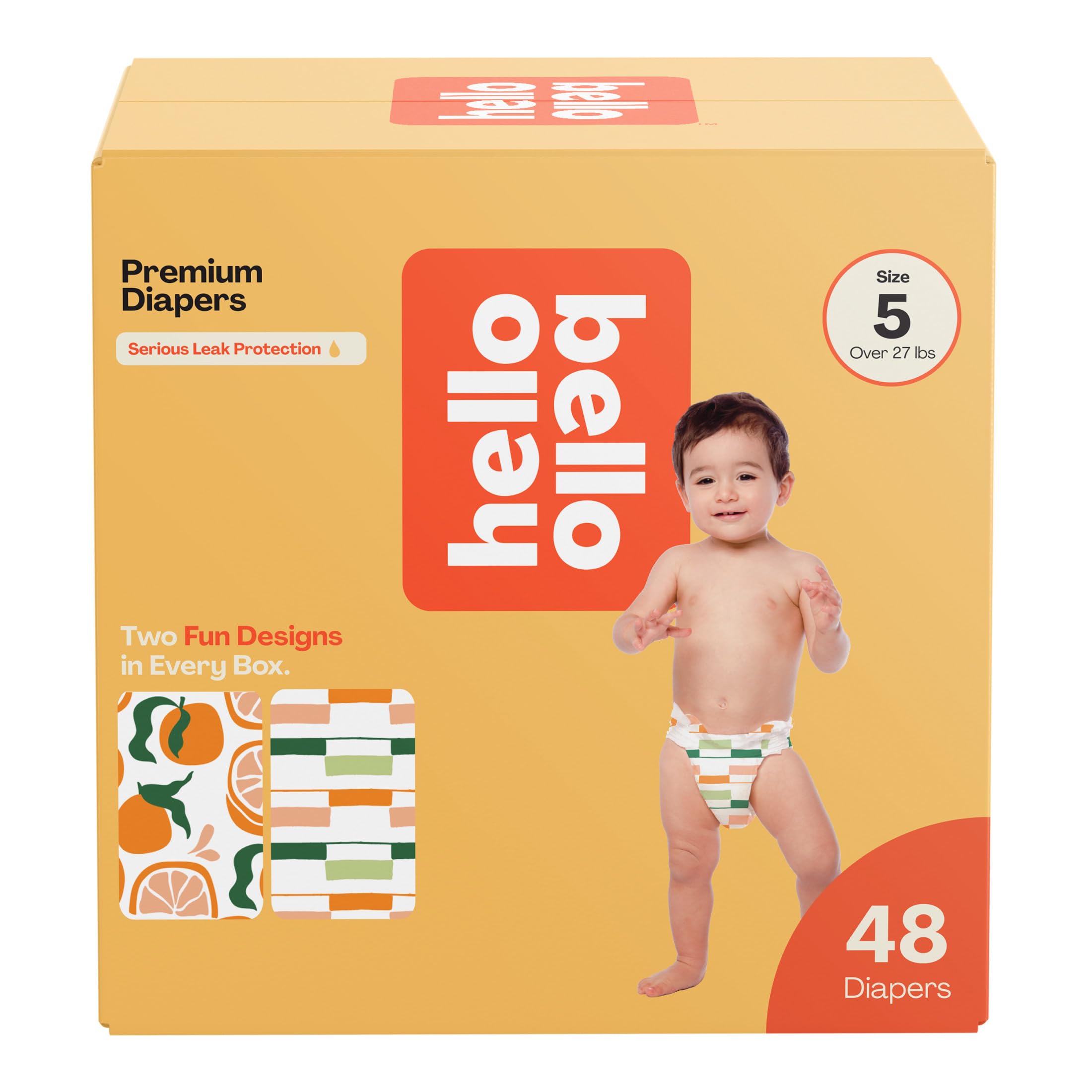 Hello Bello Premium Diapers Size 5, Main Squeeze & Zesties for The Resties Designs, 48ct Club Box