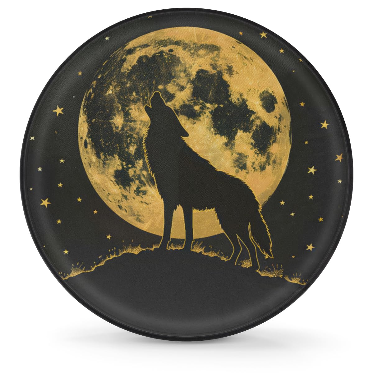 Spare Tire Cover for RV Trailer, Moon Wolf Tire Covers Universal Fit for Travel Trailer Camper Jeep RV SUV Truck Waterproof Wheel Cover (17 inch for Diameter 31” - 33”)