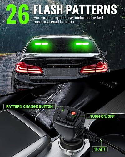 Miniatura 11 de HLauto Barra de luz estroboscópica de emergencia 1002L para asesor de tráfico: luz intermitente de advertencia de seguridad de 40 LED, visera N.° 01