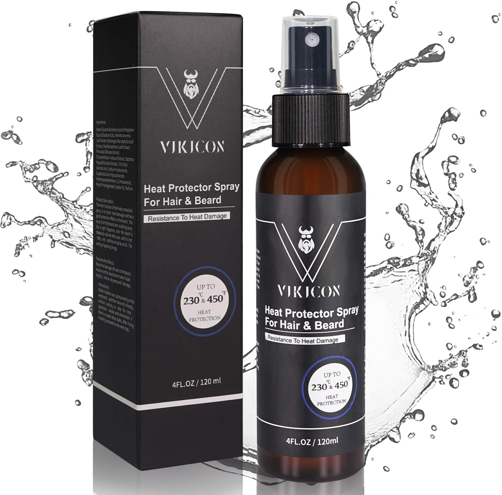 VIKICON Shield Heat Protectant Spray - Blend Prevents Damage & Breakage for Hair and Beard