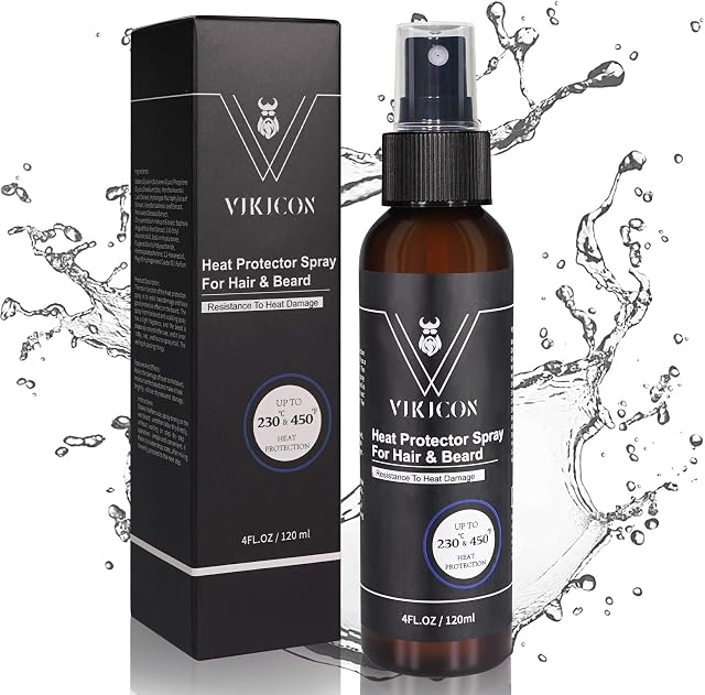 VIKICON Beard &Hair Heat Shield Protectant Spray, Hair Protectant Spray From Heat Thermal Hair Protector Spray For Hair And Beard, 4FL.OZ/120ml