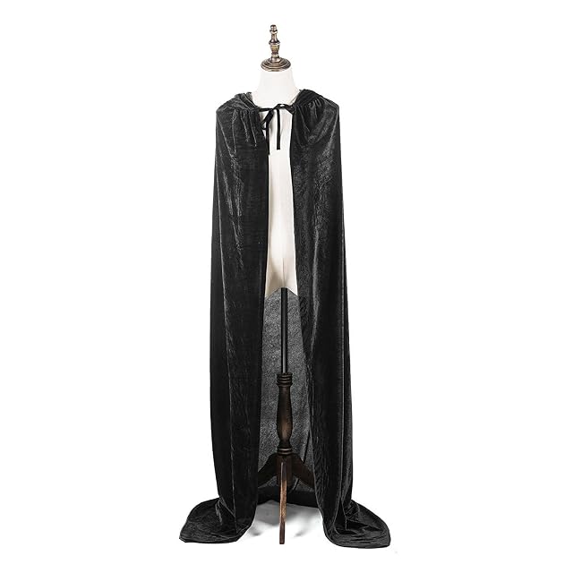 Mayplous Disfraces de Halloween Mujeres Hombres Disfraz de capa para juego de roles (Black, 100cm / 39")