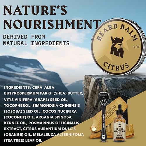 Vista 33 de Striking Viking Bálsamo para barba para hombres – Acondicionador para barba sin enjuague – Bálsamo de peinado hecho con mantequilla de barba