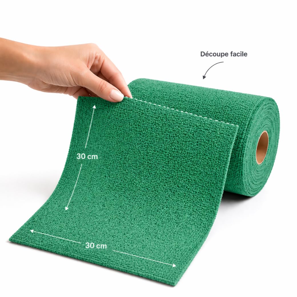 Phoenix Rotolo in microfibra, confezione da 75 panni in microfibra, riutilizzabili, in microfibra, per uso domestico e auto, pulizia senza traccia, 30 x 30 cm, spessi e assorbenti, colore: verde