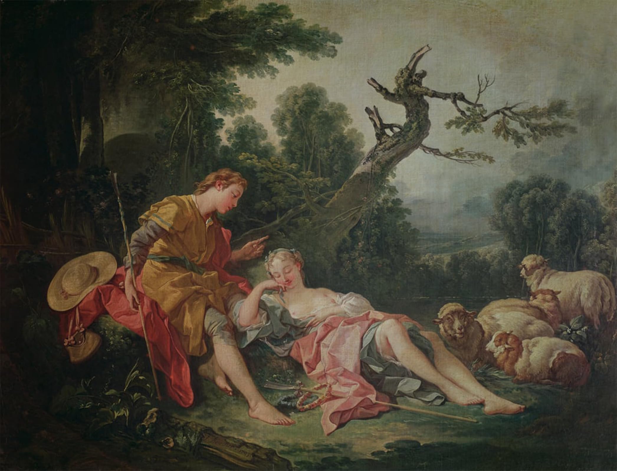 POSTERIIk Famous Print Pop Art Wall Art Graffiti The Sleeping Shepherdess by François Boucher Art Prints for Home Decor 60x90cm