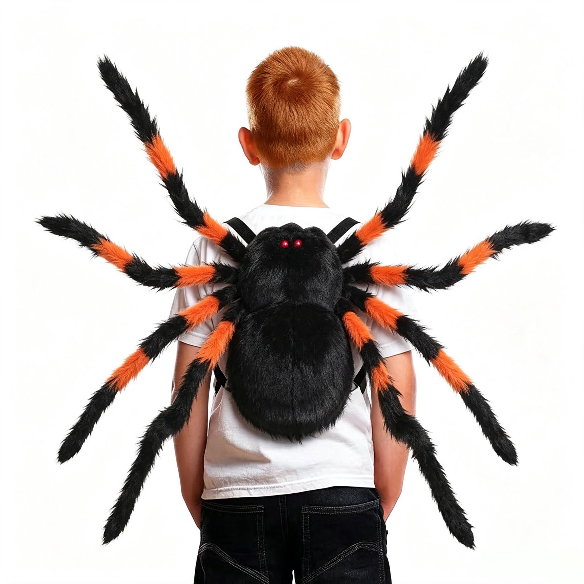 SEAHUI Halloween Spider Costume Giant Spider Backpack with Straps (Orange)
