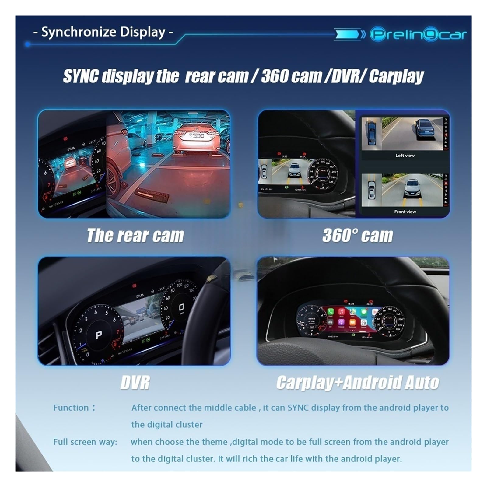 Cruscotto digitale LCD da 12,3 pollici compatibile con Volkswagen Golf 4 1997-2003 anni cruscotto cruscotto tachimetro