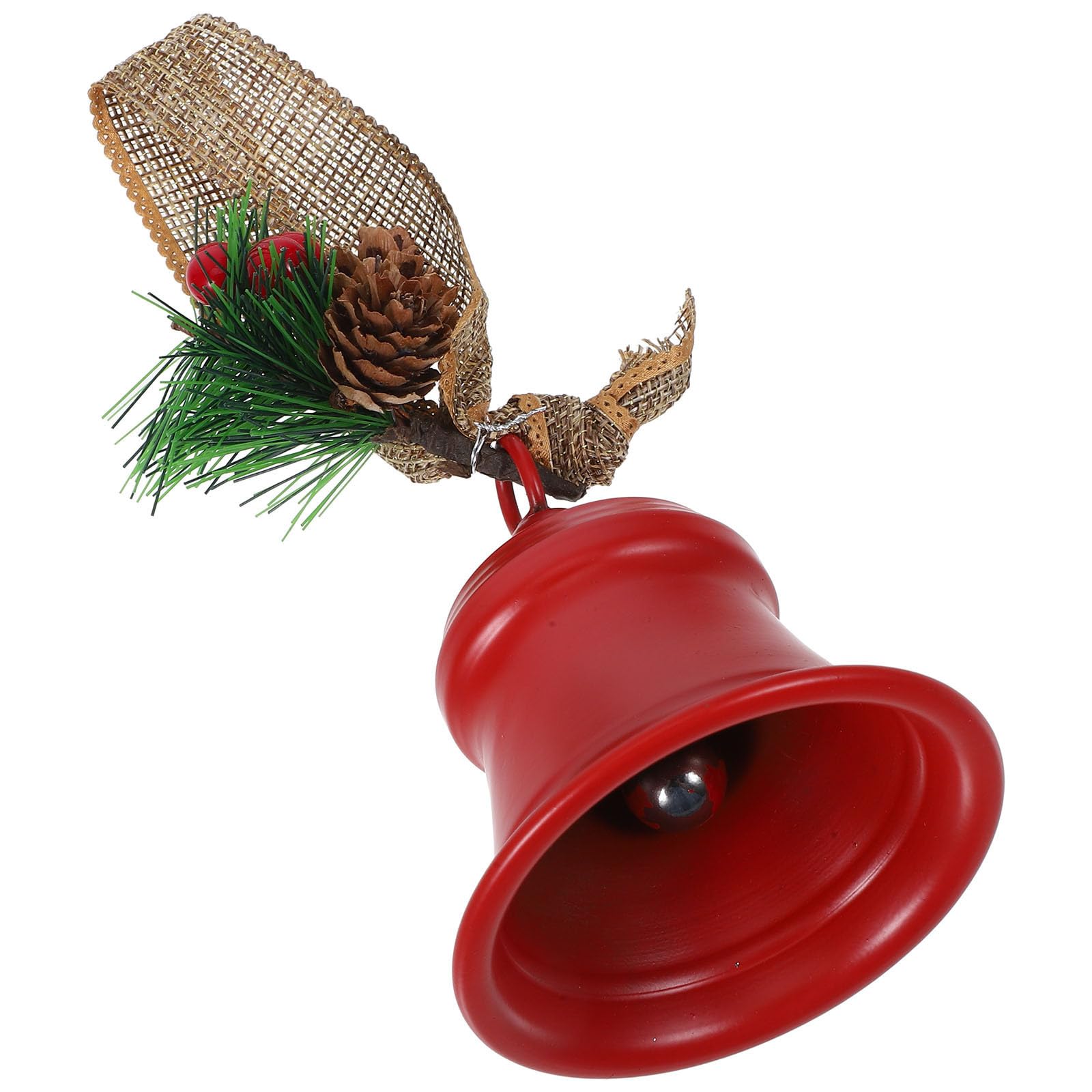 TOYANDONA 4 Piezas Campana Navideña de Hierro Roja Colgante para Puerta,