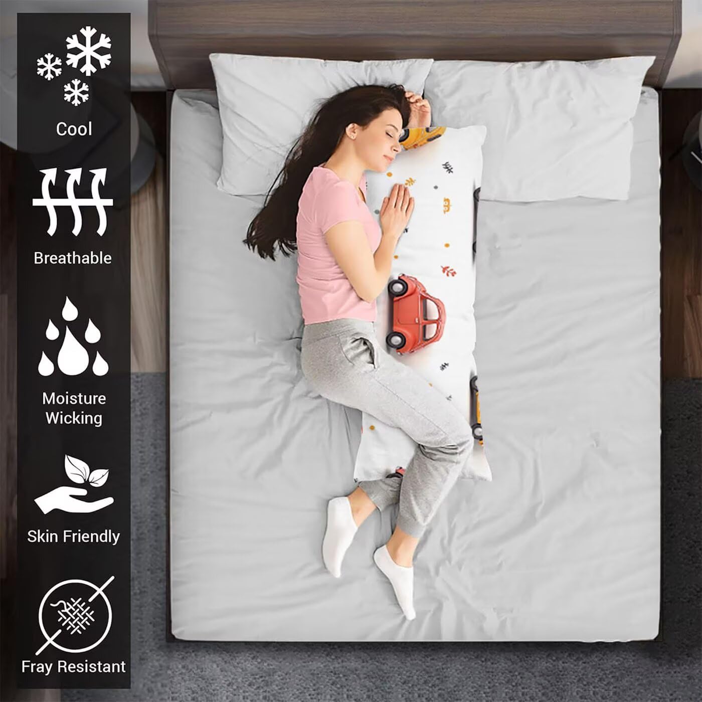 Blanco Fundas Almohada 60x180 cm, Funda de Almohada Auto Cojines Cama, Suave Terciopelo Fundas Cojins Doble Cara con Cremallera Invisible, Funda de Cojín Decoración del Hogar para Sofá Cama B-2426