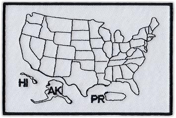 Crazy Sticker Guy Motorcycle Biker Jacket/Vest Embroidered Patch - States Traveled Map Patch - Color in States You Have Visited
