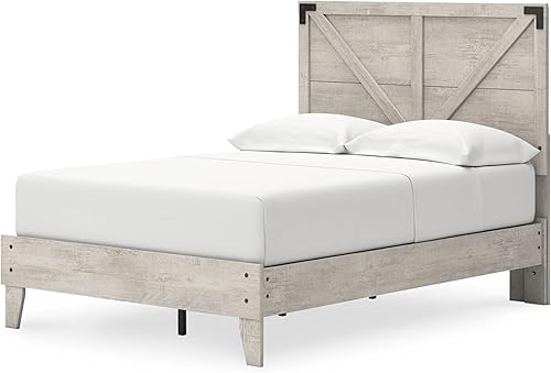 Miniatura 61 de Signature Design by Ashley - Base de cama con plataforma de granja casual Shawburn, tamaño matrimonial, cal desgastada Encalar,Gris (rustic